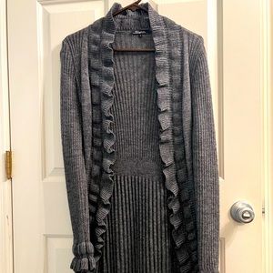 Italian wool/mohair, Acrylic blend, dark grey Sweater coat